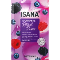 ISANA Retinol Power Sheet Mask, 1 mask – front of packaging