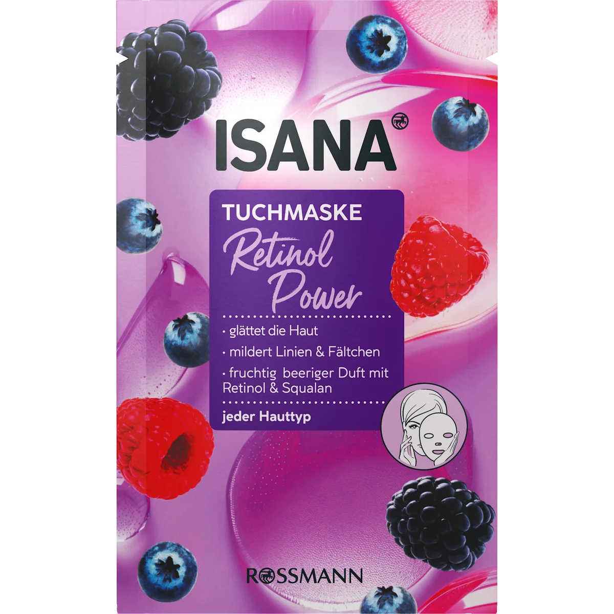 ISANA Retinol Power Sheet Mask, 1 Mask ISANA Retinol Power Sheet Mask, 1 mask – front of packaging