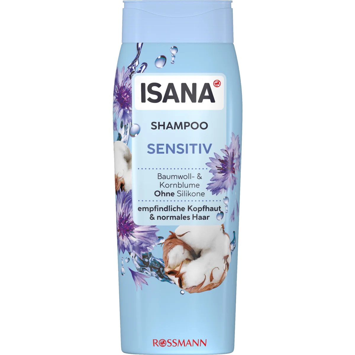 ISANA Sensitive Shampoo, 300 ml Front of ISANA Sensitive Shampoo 300 ml for normal hair and a sensitive scalp