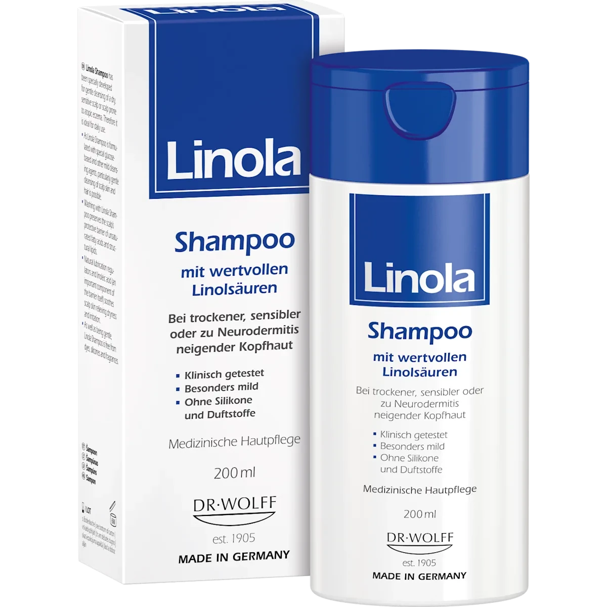 Linola Shampoo with Linoleic Acid for Dry & Sensitive Scalp, 200 ml Linola Shampoo with Linoleic Acid, 200 ml bottle for dry and sensitive scalp