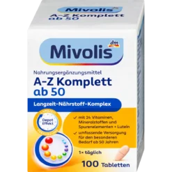 Mivolis A-Z Complete Depot 50+ multivitamin and mineral supplement with lutein, 100 tablets