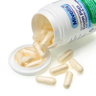 Mivolis Darm Plus Probiotic Capsules, 30 Count Mivolis Darm Plus dietary supplement capsules with bacterial cultures, inulin and B vitamins