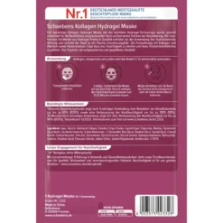 Schaebens Collagen Hydrogel Mask, 1 Mask Schaebens Collagen Hydrogel Mask packaging, back view