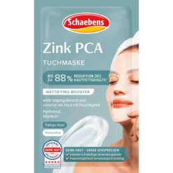 Schaebens Zinc PCA Sheet Mask for oily skin, front view