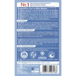 Schaebens Gel-to-Milk Mask back packaging with ingredients and directions